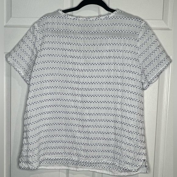 Talbot Women’s Blue/White striped top with drawstrings - Size Large - Picture 2 of 5